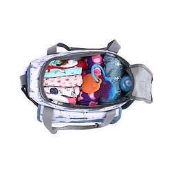 Babyhug Multipurpose Diaper Sling Bag Cloud Print - Blue| Adjustable Shoulder Strap| Insulated Bottle Pouches| Water Resistant| Carry Handle