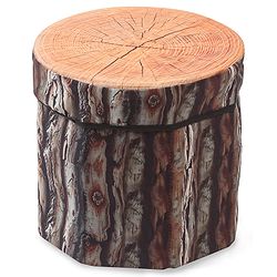 Babyhug Foldable Pouffe with Storage in Wood Theme - Brown| Multipurpose - Stool, Footstool & Storage Box for Kids