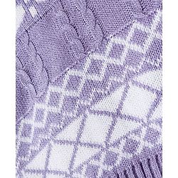 Babyhug Knitted Full Sleeves Sweater Set With Tree Print - Lavender
