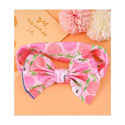 Babyhug Headbands with Bow Applique & Fruits Print- Pink