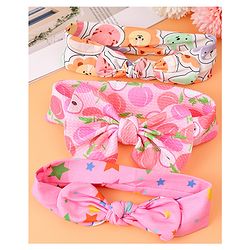 Babyhug Free Size Headbands With Bow & Floral Applique Pack Of 4 - Multicolour