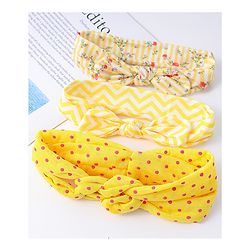 Babyhug Headbands with Knot Detailing Pack of 3 - Yellow