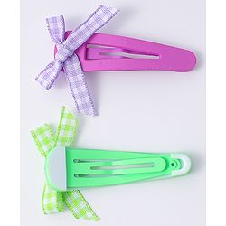Babyhug Free Size Snap Clips With Bow Applique Pack Of 6 - Multi Colour