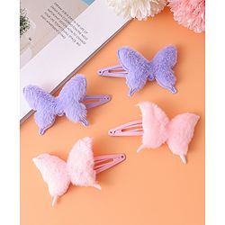 Babyhug Snap Clips with Butterfly Applique Pack of 4 - Multicolor