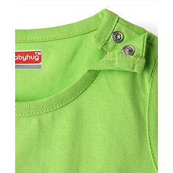 Babyhug Single Jersey Knit Sleeveless Tank T-Shirt & Shorts Set with Beach Theme Print - Navy Blue & Lime Green