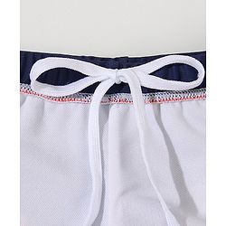 Babyhug Swimming Trunk With Dino Print & Cap - Navy Blue