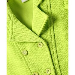 Babyhug Knit Full Sleeves 3 Piece Party Suit - Neon Green & White