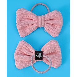 Babyhug Rubber Bands with Bow and Floral Applique Pack of 10 - Pink