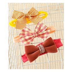 Babyhug Headbands with Checked Design Pack of 3 - Yellow Red