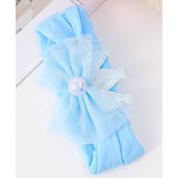 Babyhug Free Size Headbands with Floral Applique - Light Blue