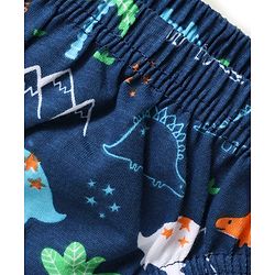 Babyhug 100% Cotton Single Jersey Knit Antibacterial Briefs With Star Stripes & Dino Print Pack Of 3 - Orange Navy Blue & Light Blue
