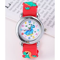 Babyhug Analog Watch with Dino Design - Red