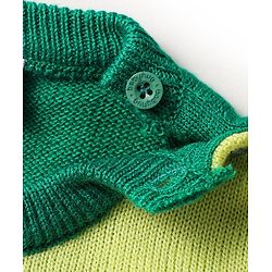 Babyhug Knitted Full Sleeves Sweater Set With Chevron Design - Green