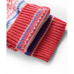 Babyhug Knitted Full Length Leaf Designed Woollen Pant - Rust Orange