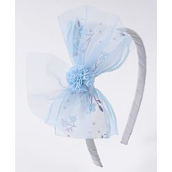 Babyhug Hairband With Bow Applique Free Size - Blue