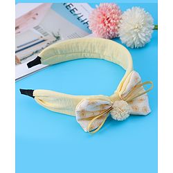 Babyhug Hair Band with Bow Applique Free Size - Yellow