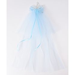Babyhug Free Size Hair Clip With Bow & Crown Applique - Light Blue