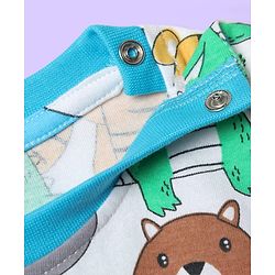Babyhug Cotton Knit Half Sleeves Co-ords Shorts Night Suit With Vehicle Print - Multicolor