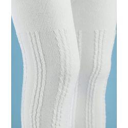 Cute Walk by Babyhug Knit Full Length Antibacterial Solid Colour Tights With Cable Design - White