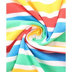 Babyhug Cotton Terry Knit Hooded Bath Towel with Stripe Design & Bear Print L 76 x B 76 cm - Multicolor