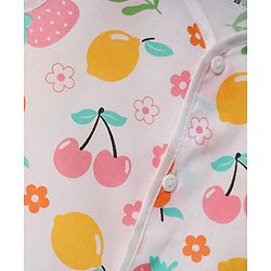 Babyhug 100% Cotton Cambric Woven Sleeveless Jhablas With Floral Print Pack Of 3 - Pink White & Olive Green