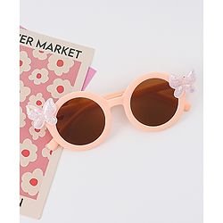 Babyhug Free Size Clips & Sunglasses Combo Set With Butterfly Applique - Pink