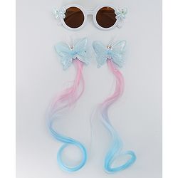 Babyhug Free Size Clips & Sunglasses Combo Set With Butterfly Applique - Multicolor