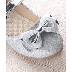 Cute Walk by Babyhug Velcro Closure Ballerina With Bow Applique - Silver