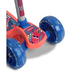 Babyhug 3 Wheel Foldable Kids Scooter With LED Light 4 Level Height Adjustment - Orange & Blue