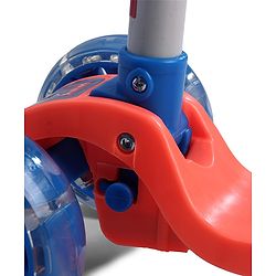 Babyhug 3 Wheel Foldable Kids Scooter With LED Light 4 Level Height Adjustment - Orange & Blue