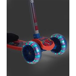 Babyhug 3 Wheel Foldable Kids Scooter With LED Light 4 Level Height Adjustment - Orange & Blue