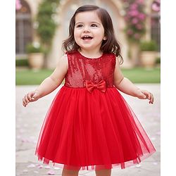Babyhug Woven Sleeveless Kurti & Churidar Set with Dupatta Ajrakh Print - Pink