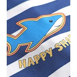 Babyhug Water Repellant Half Sleeves Legged Swimsuit With Stripes & Fish Print - Blue