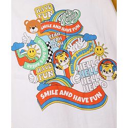 Babyhug 100% Cotton Knit Half Drop Shoulder Sleeves Henley T-Shirt with Front & Back Animal Print - White
