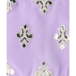 Babyhug Woven Sleeveless Georgett Pitta Work Embriodered Lehenga Choli & Dupatta Set - Purple