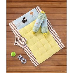 Babyhug Premium Cotton Bedding Set Farm Theme Pack of 4 - Yellow