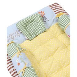 Babyhug Premium Cotton Bedding Set Farm Theme Pack of 4 - Yellow