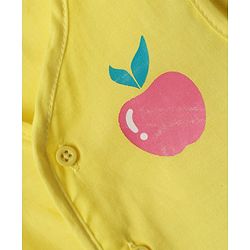 Babyhug 100% Cotton Cambric Woven Front Open Sleeveless Jhabla with Fruit Print Pack of 3 - Yellow Pink & White