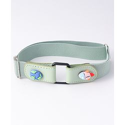 Babyhug Free Size Belt With Earth & Rocket Applique - Light Green