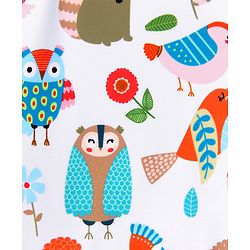 Babyhug Sleeveless Printed Frock Swimsuit -White