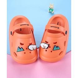 Cute Walk by Babyhug Clogs with Backstrap with Fox Appliques - Orange