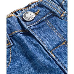 Babyhug Denim Full Length Washed Jeans with Stretch -Blue