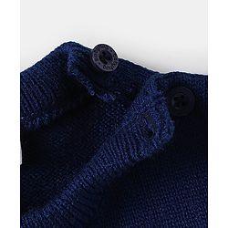 Babyhug Knitted Full Sleeves Sweater Set with Stripes - Navy Blue & White