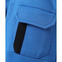 Babyhug Cotton Terry Knit Full Length Lounge Pants with Football Badge - Blue