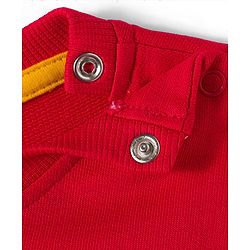 Babyhug Cotton Knit Full Sleeves Sweatshirt With Tree Graphics & Applique - Red