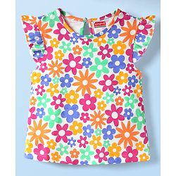 Babyhug 100% Cotton Knit Full Sleeves Top Sloth Graphics - Cream main image 1