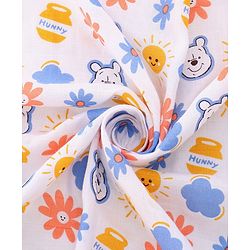 Babyhug Disney 100% Cotton Muslin Multipurpose Swaddle Wrap Winnie The Pooh Print| Breathable Hypoallergenic Fabric| Nursing Cover Stroller Cover Burp Cloth Pack of 3 - Multicolor
