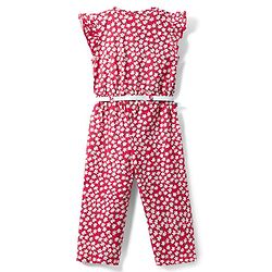 Babyhug Frill Sleeves Jumpsuit With Floral Print - Pink