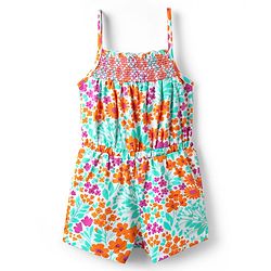 Babyhug Cotton Knit Singlet Sleeves Jumpsuits with Floral Print - Multicolor
