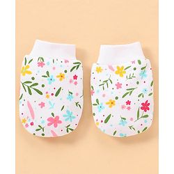 Babyhug 100% Cotton Baby Gift Set With Floral Print Pack of 7 - White & Pink